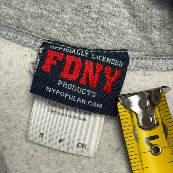 FDNY Hoodie Mens Small Gray New York Fire Department Sweatshirt 9/11 - Picture 10 of 13